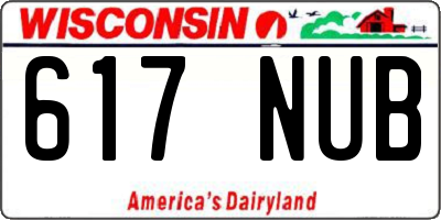 WI license plate 617NUB