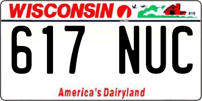 WI license plate 617NUC