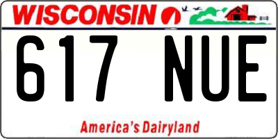 WI license plate 617NUE
