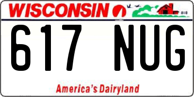 WI license plate 617NUG