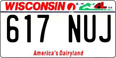 WI license plate 617NUJ