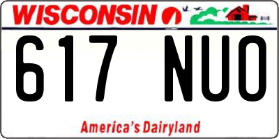 WI license plate 617NUO