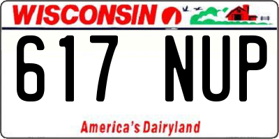 WI license plate 617NUP