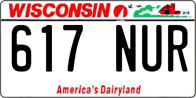 WI license plate 617NUR