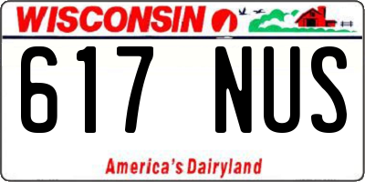WI license plate 617NUS