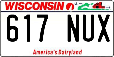 WI license plate 617NUX