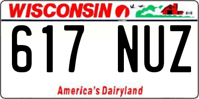 WI license plate 617NUZ