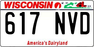 WI license plate 617NVD
