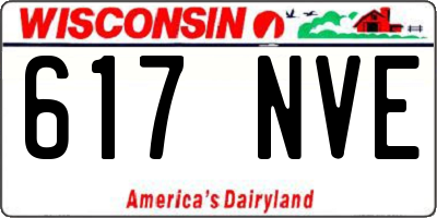 WI license plate 617NVE