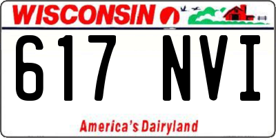 WI license plate 617NVI