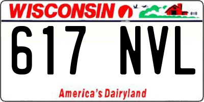 WI license plate 617NVL