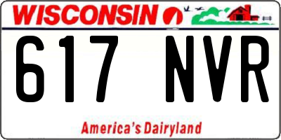 WI license plate 617NVR