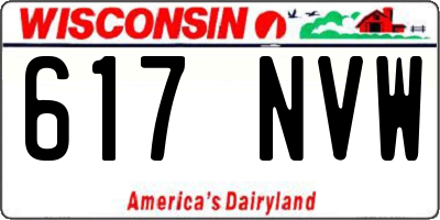 WI license plate 617NVW