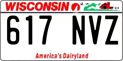 WI license plate 617NVZ