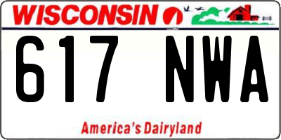 WI license plate 617NWA