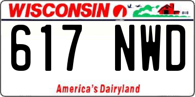WI license plate 617NWD