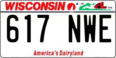 WI license plate 617NWE