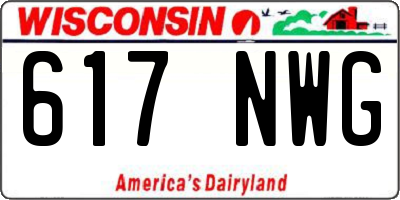 WI license plate 617NWG
