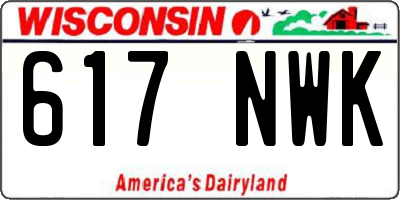 WI license plate 617NWK