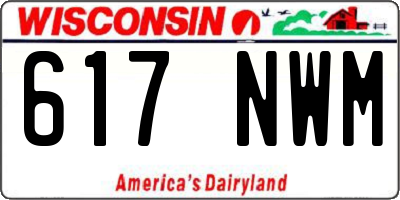 WI license plate 617NWM