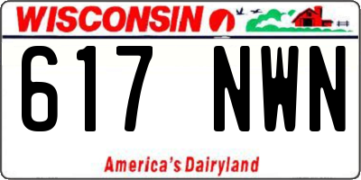 WI license plate 617NWN