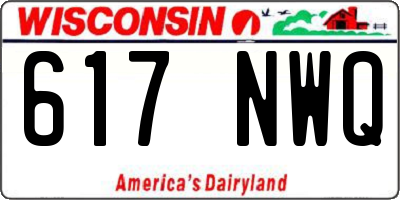 WI license plate 617NWQ