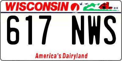 WI license plate 617NWS
