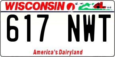 WI license plate 617NWT