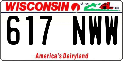 WI license plate 617NWW