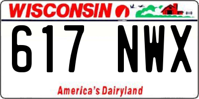 WI license plate 617NWX