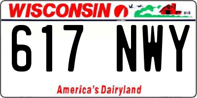 WI license plate 617NWY