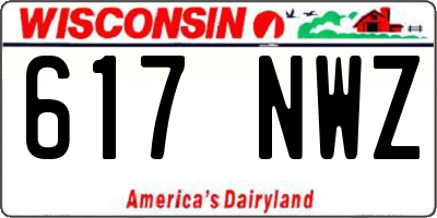 WI license plate 617NWZ