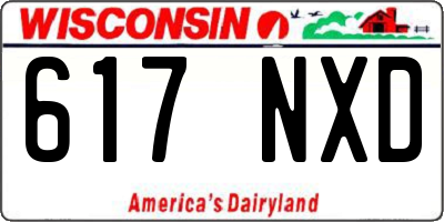 WI license plate 617NXD