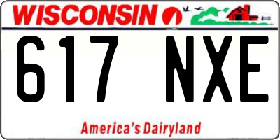 WI license plate 617NXE