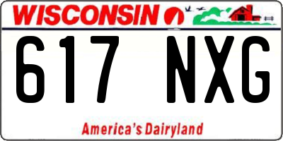 WI license plate 617NXG