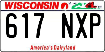 WI license plate 617NXP