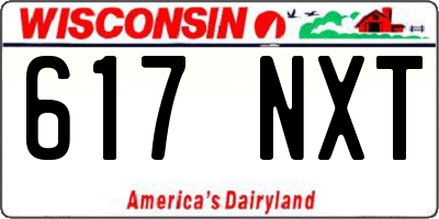 WI license plate 617NXT