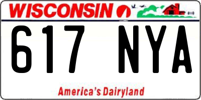 WI license plate 617NYA