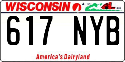 WI license plate 617NYB