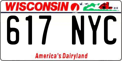 WI license plate 617NYC