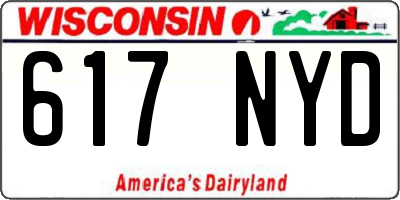 WI license plate 617NYD