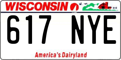 WI license plate 617NYE