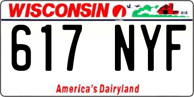 WI license plate 617NYF