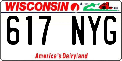 WI license plate 617NYG