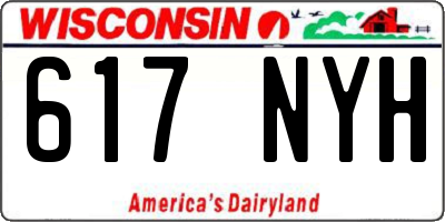 WI license plate 617NYH
