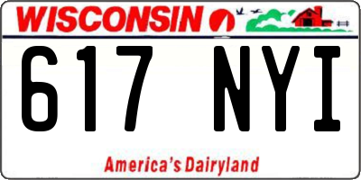 WI license plate 617NYI