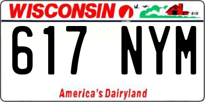 WI license plate 617NYM