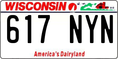 WI license plate 617NYN