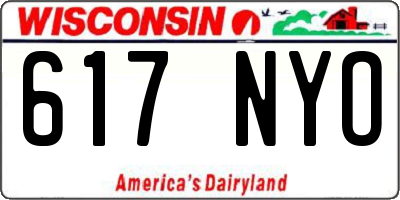 WI license plate 617NYO
