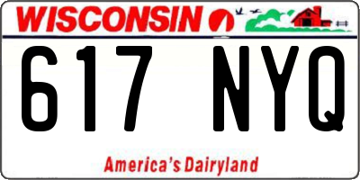WI license plate 617NYQ